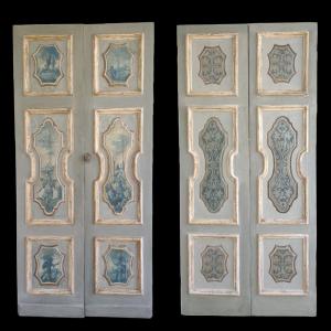 Beautiful Venetian Door, Painted On Both Sides, Early 18th Century