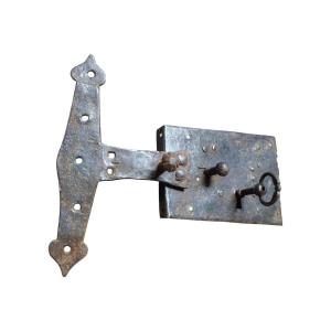 Serrure De Porte Complète Avec Clé XVIIe Siècle