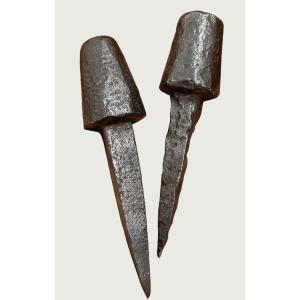 Two Beautiful Wrought-iron Nails From The 16th–17th Centuries