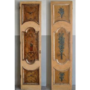 18th-century Double-sided Painted Door Panel