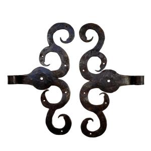 Pair Of Wrought-iron Door Hinges, 17th–18th Century