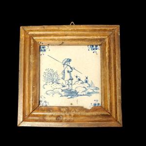 Carreau de faïence Delft du XVIIIe siècle soldat