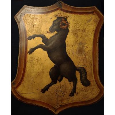 Noble Coat Of Arms Painted On Tin Germany XVIIth Century