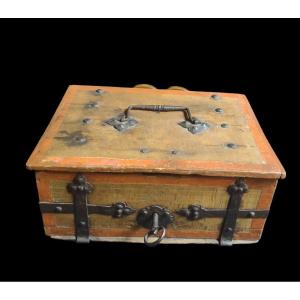 17th Century Painted Wooden Box