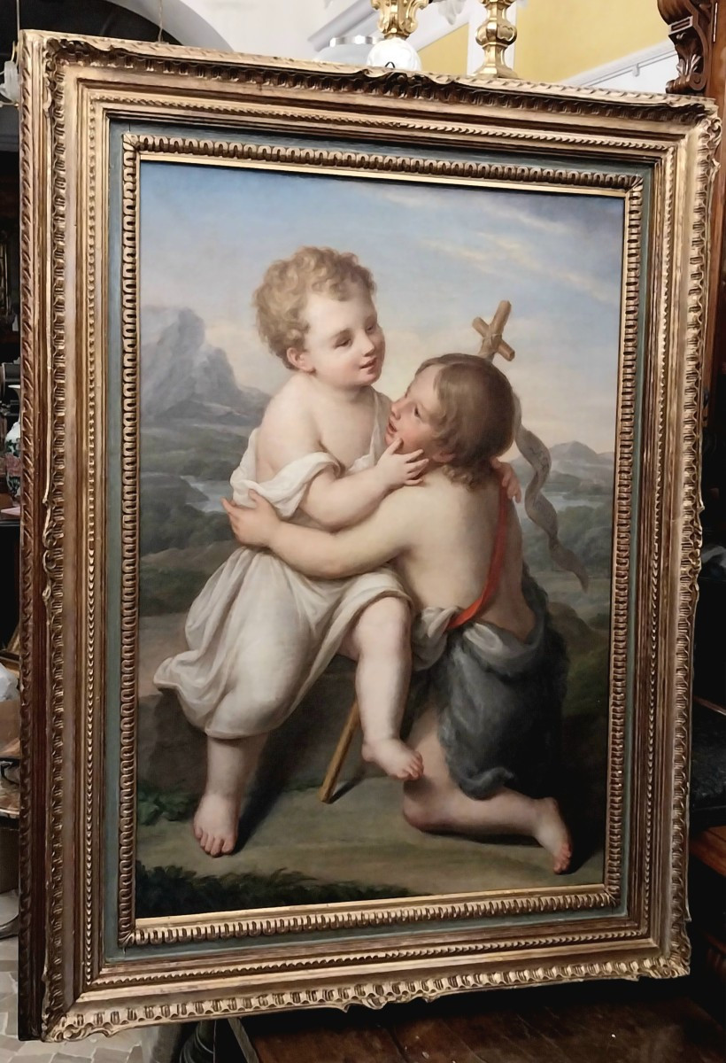 Tableau représentant l'Enfant Jésus avec saint Jean-Baptiste.-photo-2