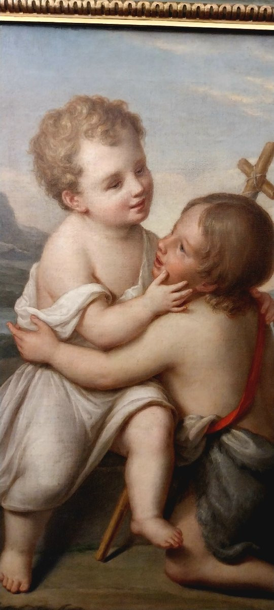 Tableau représentant l'Enfant Jésus avec saint Jean-Baptiste.-photo-2