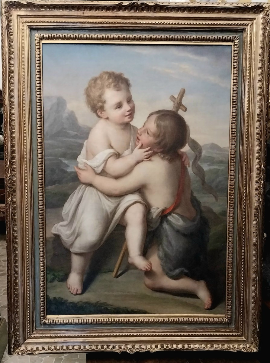 Tableau représentant l'Enfant Jésus avec saint Jean-Baptiste.