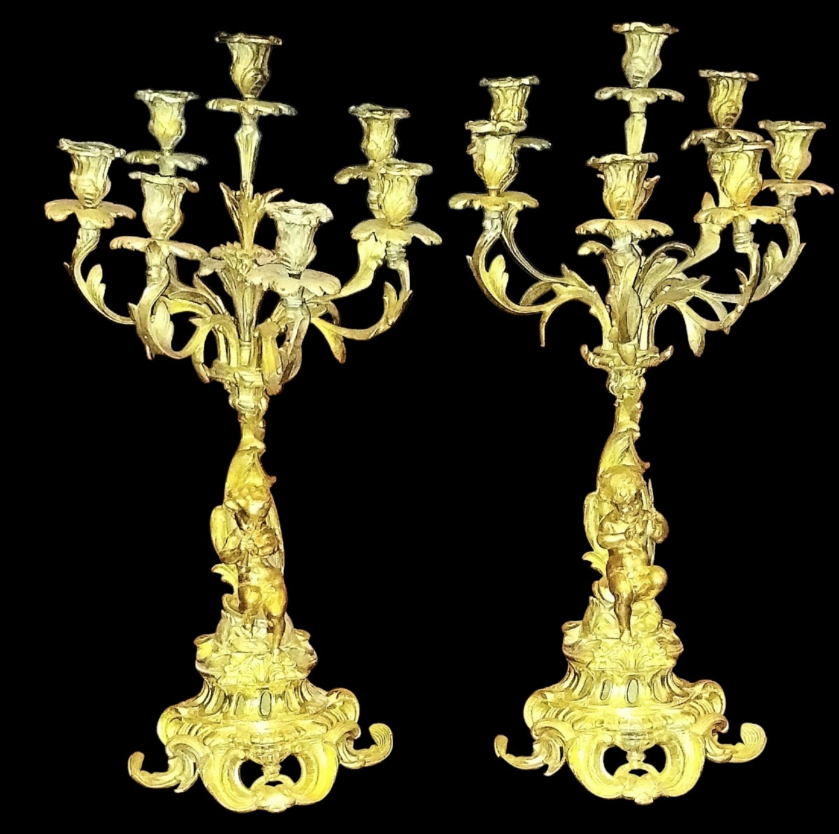 Chandeliers en bronze doré.-photo-2