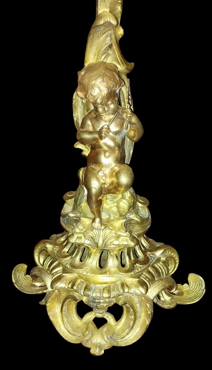 Chandeliers en bronze doré.-photo-3