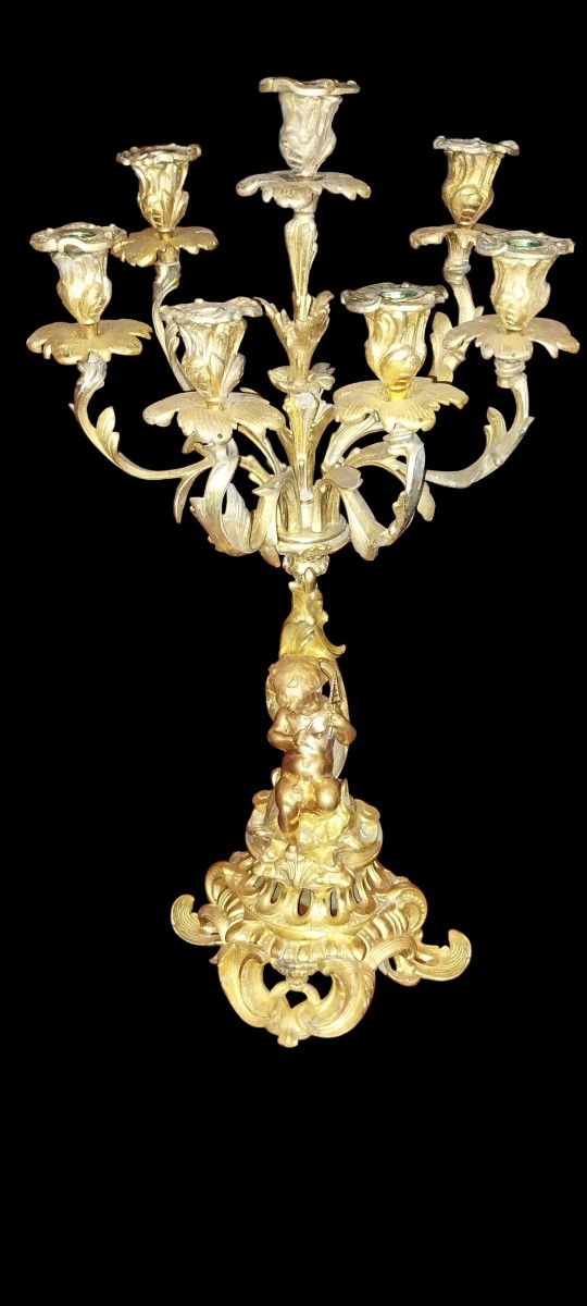 Chandeliers en bronze doré.-photo-1