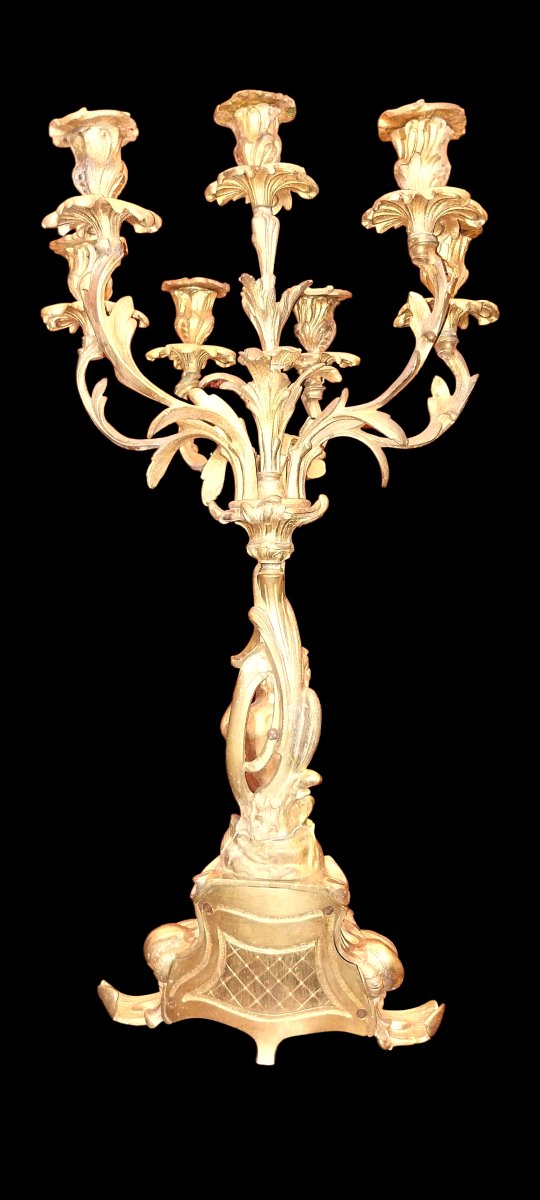 Chandeliers en bronze doré.-photo-2