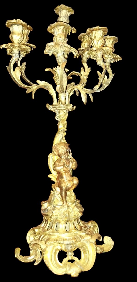 Chandeliers en bronze doré.-photo-3