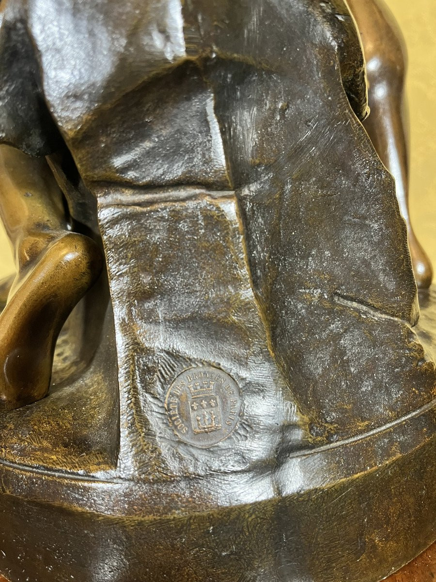 Bronze « La Défense du Foyer » d’E. Boisseau – Fin XIXe-photo-2