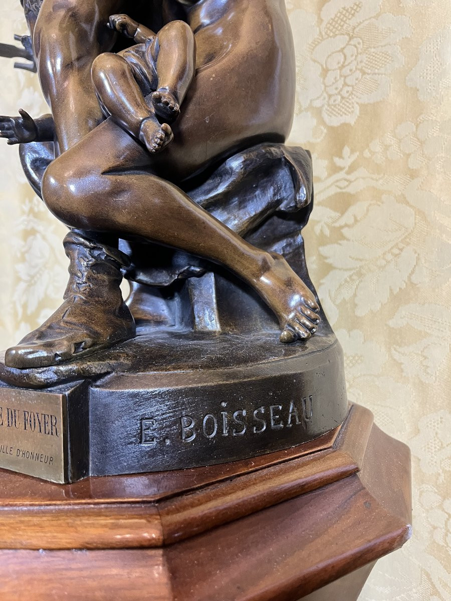Bronze « La Défense du Foyer » d’E. Boisseau – Fin XIXe-photo-3