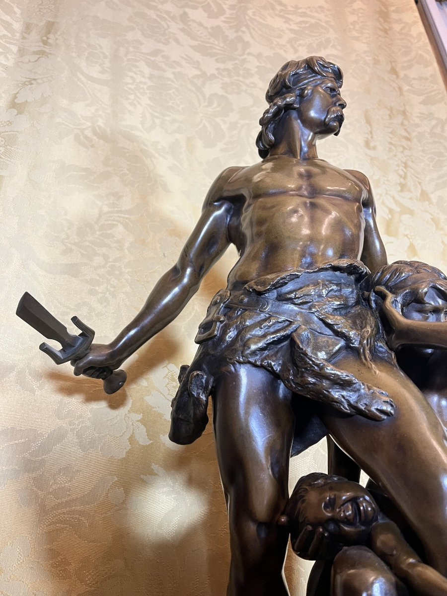 Bronze « La Défense du Foyer » d’E. Boisseau – Fin XIXe-photo-6