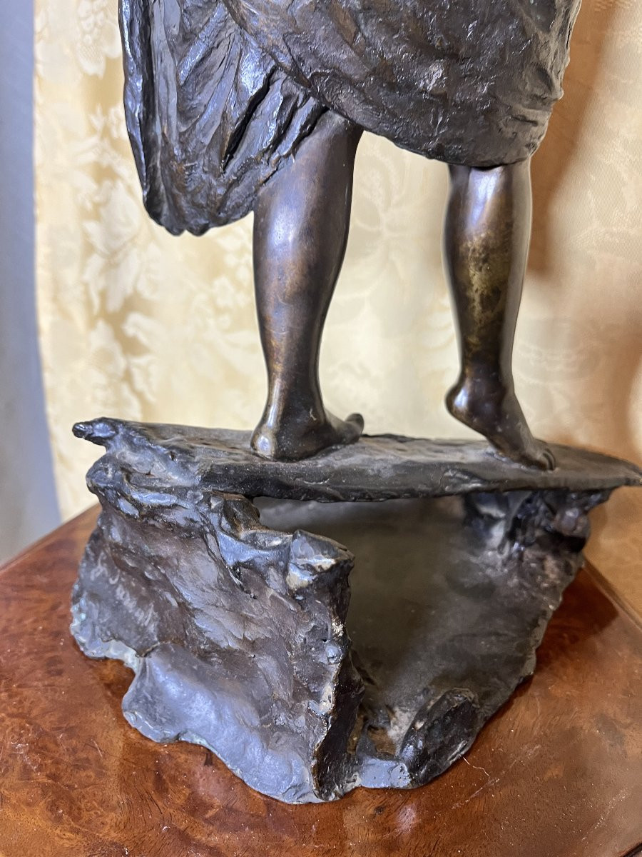 Sculpture en bronze « Traversée du ruisseau » de G. Parente-photo-3