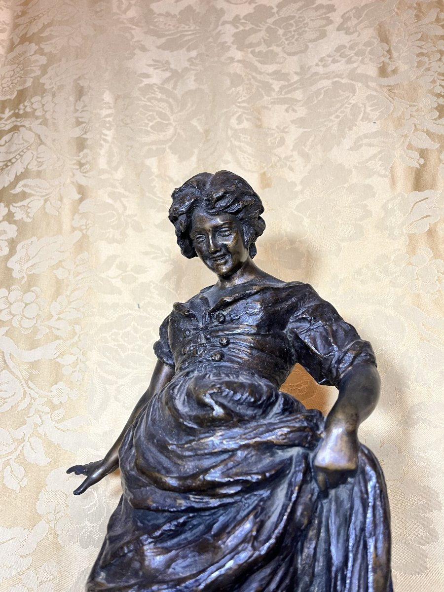 Sculpture en bronze « Traversée du ruisseau » de G. Parente-photo-7