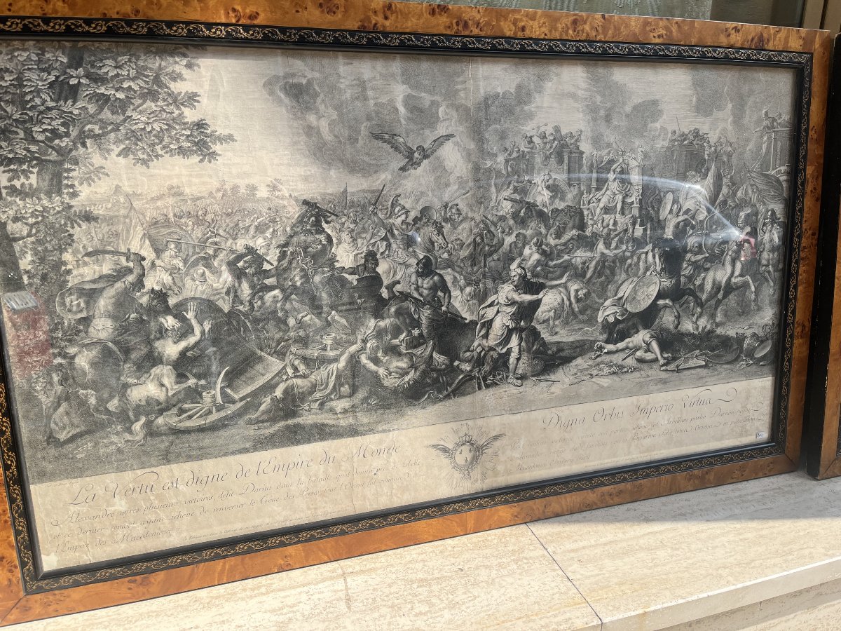 Historical Engraving Print Depicting A Battle Scene