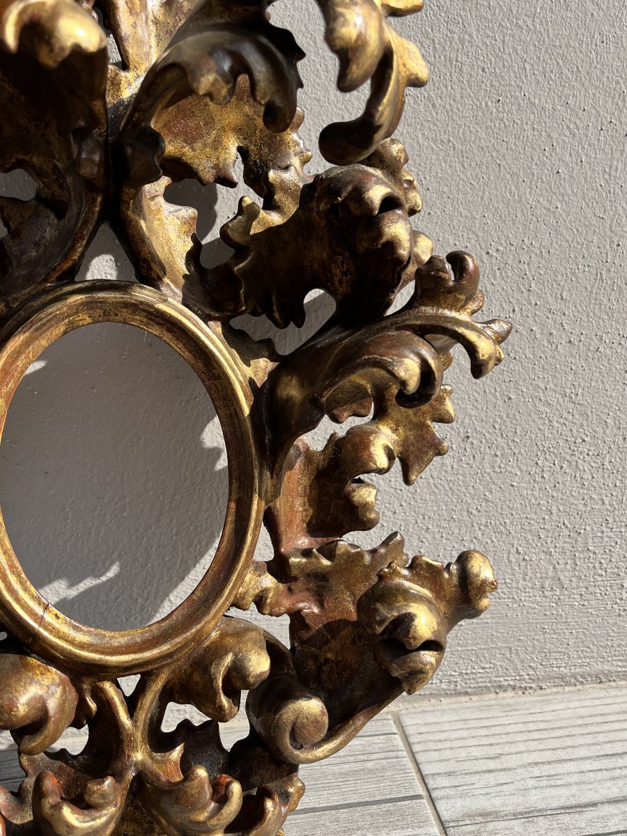 Antique Frame From The Early 20th Century, Made Of Carved, Silver-plated, And Gilded Wood-photo-3