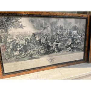 Gravure historique représentant une scène de bataille
