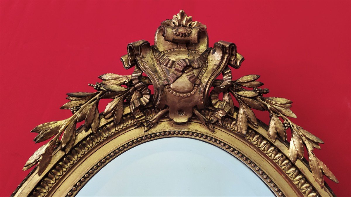 Miroir Ovale Doré-photo-2