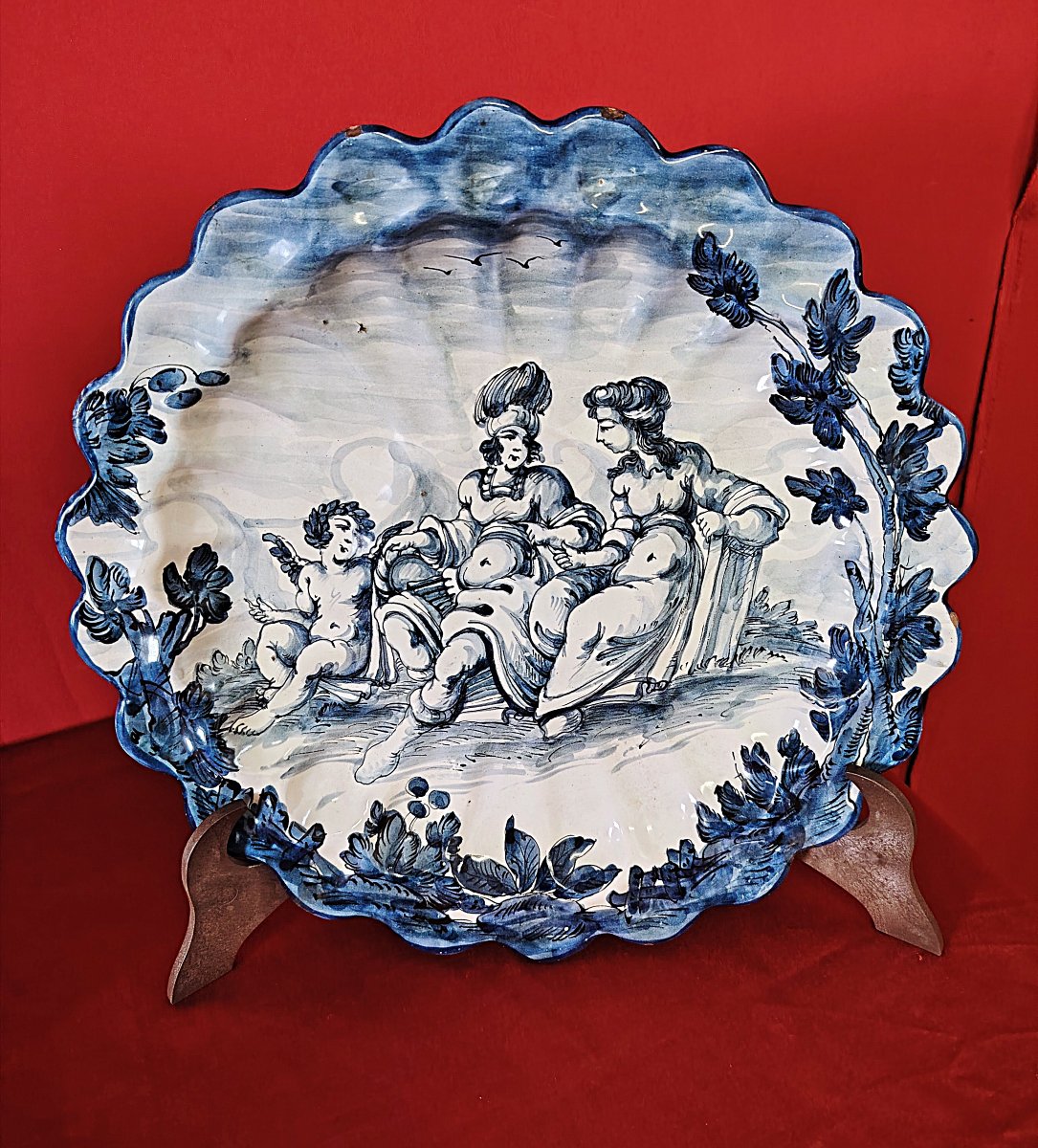 Pair Of Painted Ceramic Plates-photo-2