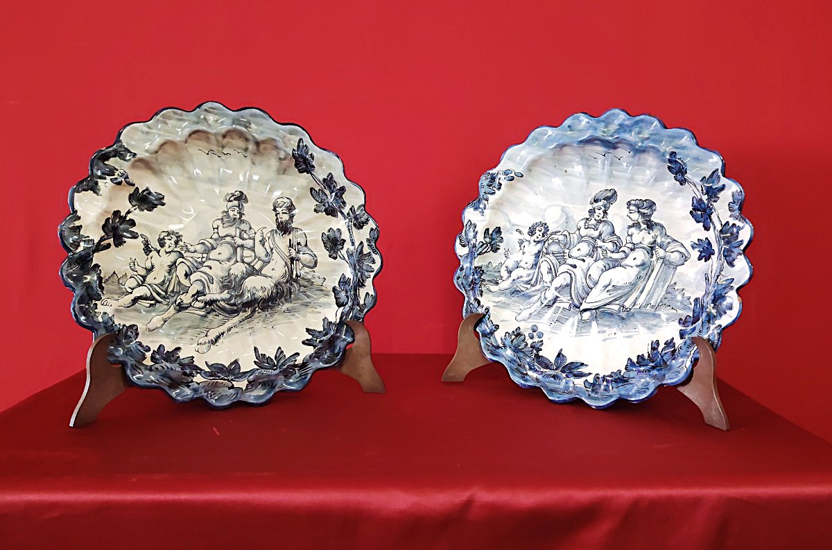 Pair Of Painted Ceramic Plates-photo-6