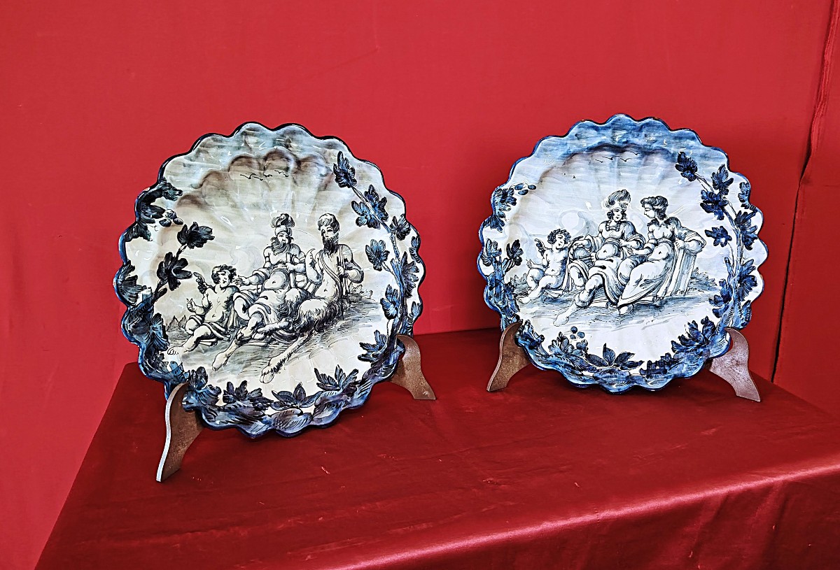 Pair Of Painted Ceramic Plates