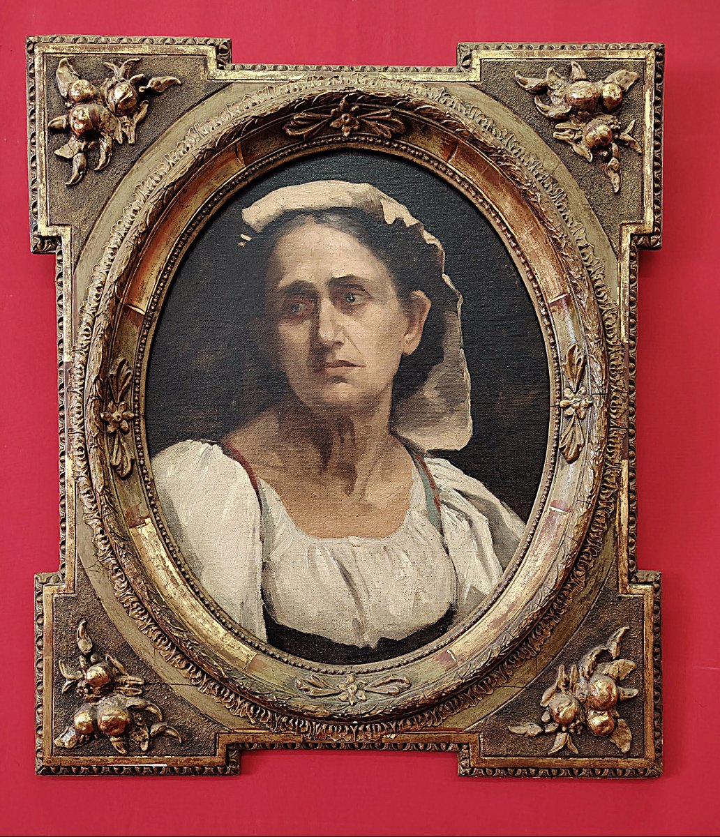 Portrait Of A Woman Vito d'Ancona (1825-1884)-photo-6