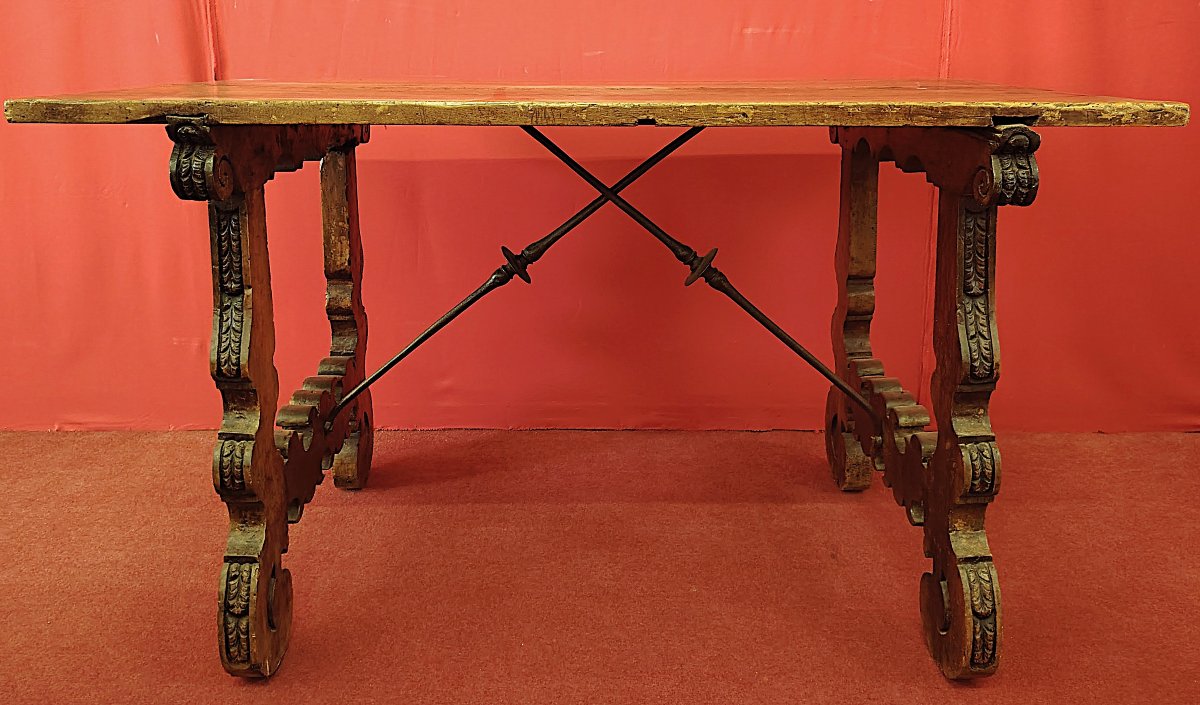 Table de réfectoire sculptée-photo-6