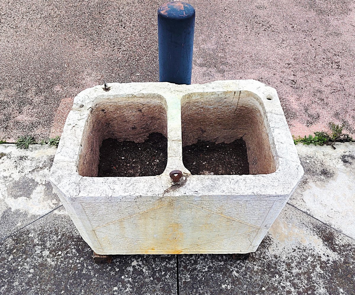 Bassin en pierre à double trou du XVIIIe siècle-photo-3