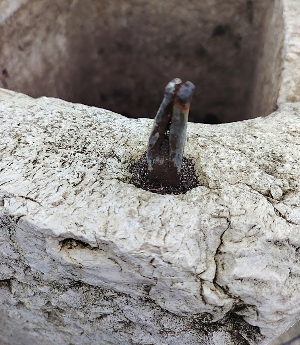 Bassin en pierre à double trou du XVIIIe siècle-photo-4