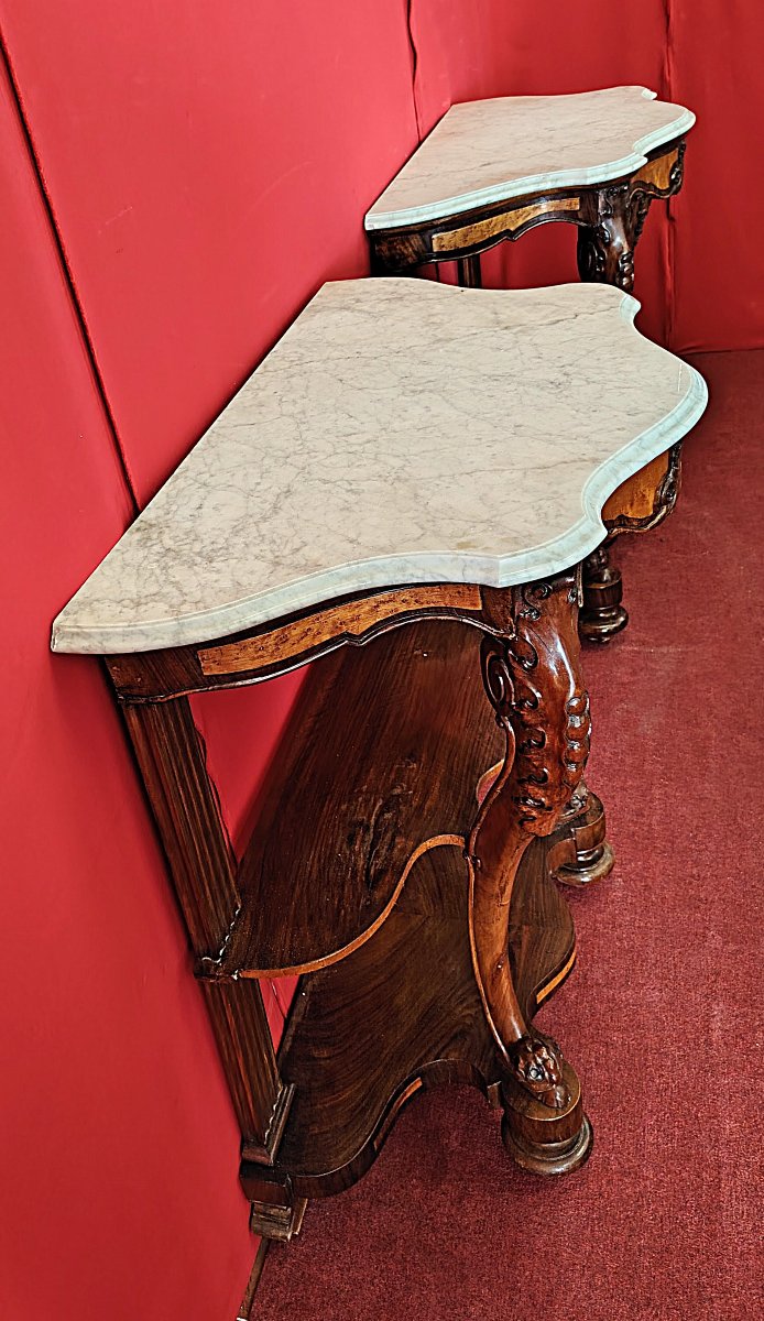 Paire de consoles avec marbre-photo-3