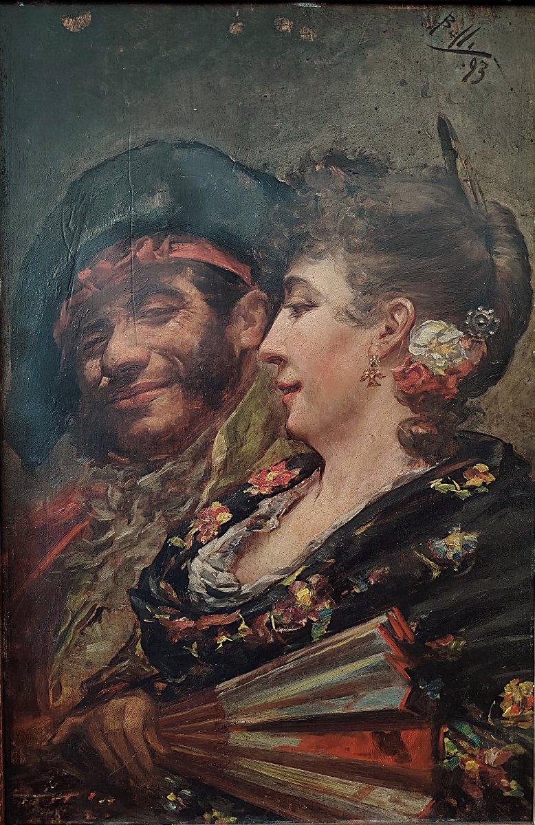 Enrico Belli (1875 - 1907) - Scène galante espagnole (1893)-photo-4