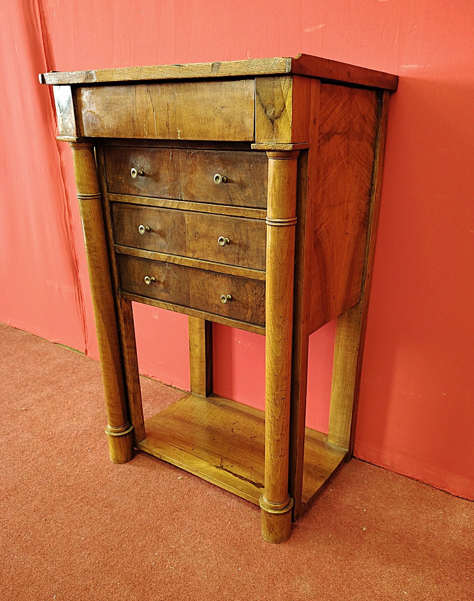 Table de chevet Empire "de milieu" en noyer-photo-3
