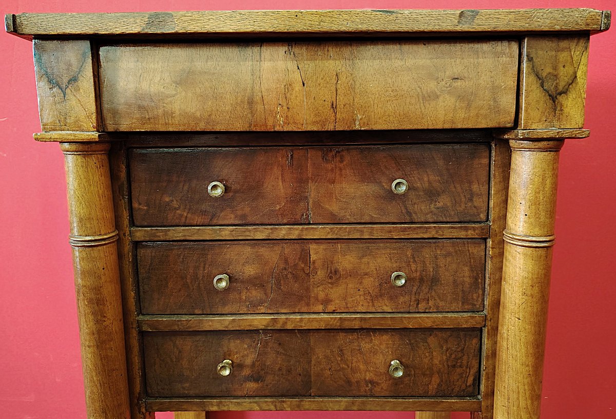 Table de chevet Empire "de milieu" en noyer-photo-1