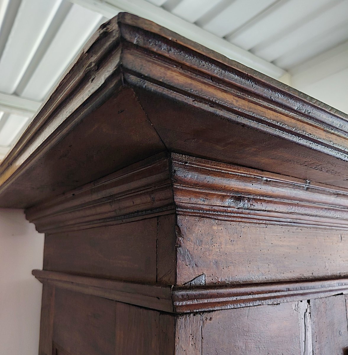 Emilian Baroque Wardrobe In Solid Walnut – 17th Century-photo-5