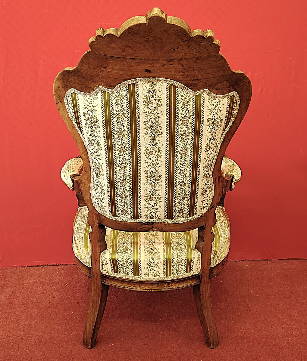 Carved Louis XV Style Armchair – 19th Century Italy-photo-5