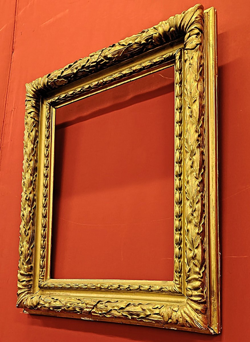 Cadre rectangulaire en bois doré – Italie, XIXe siècle-photo-2