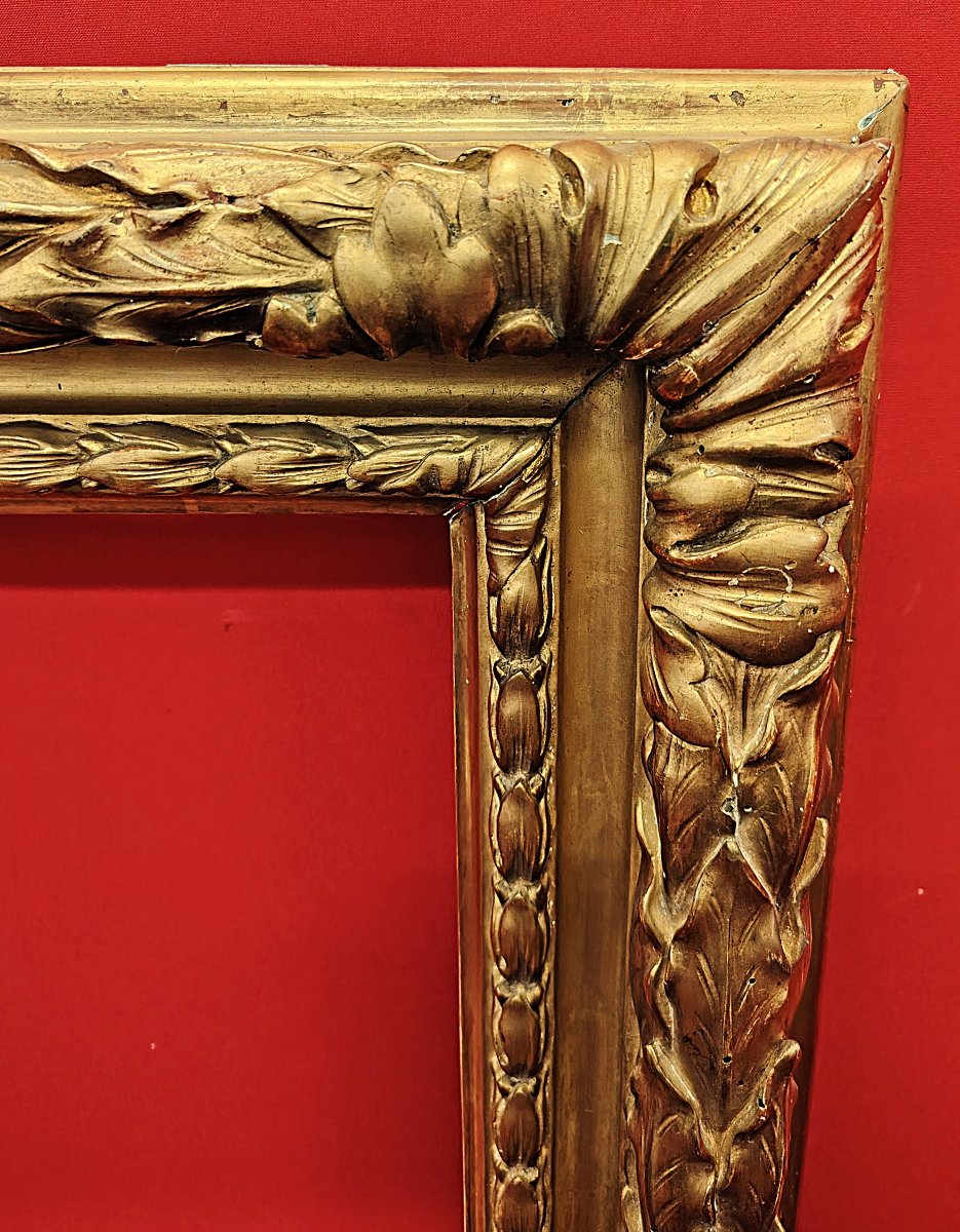 Cadre rectangulaire en bois doré – Italie, XIXe siècle-photo-3