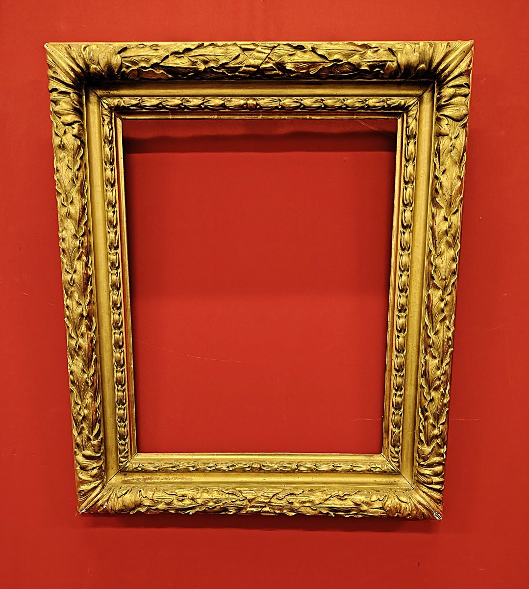 Cadre rectangulaire en bois doré – Italie, XIXe siècle-photo-6