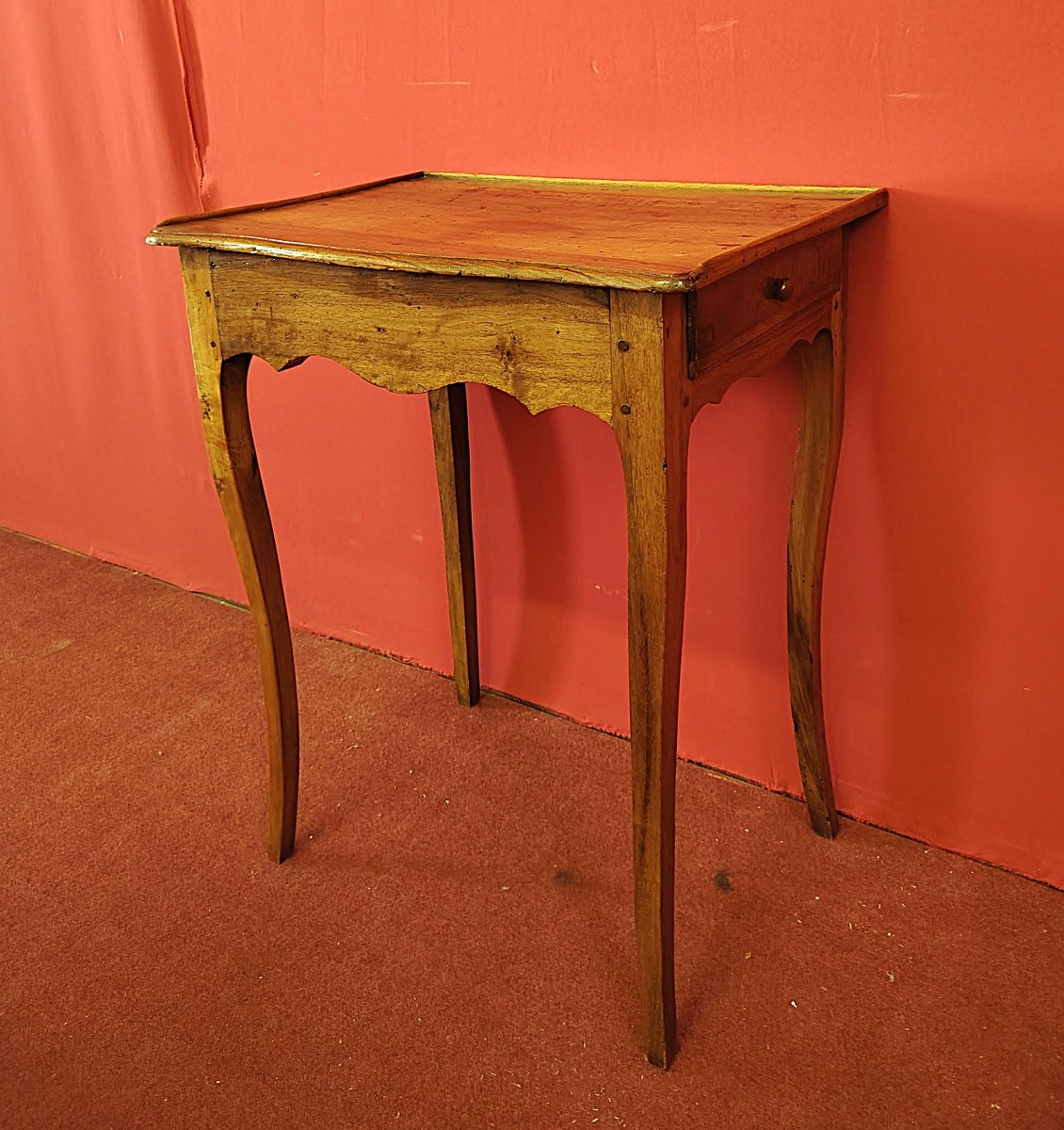 Walnut Writing Table With Drawer – Louis XV Style, 18th Century-photo-2