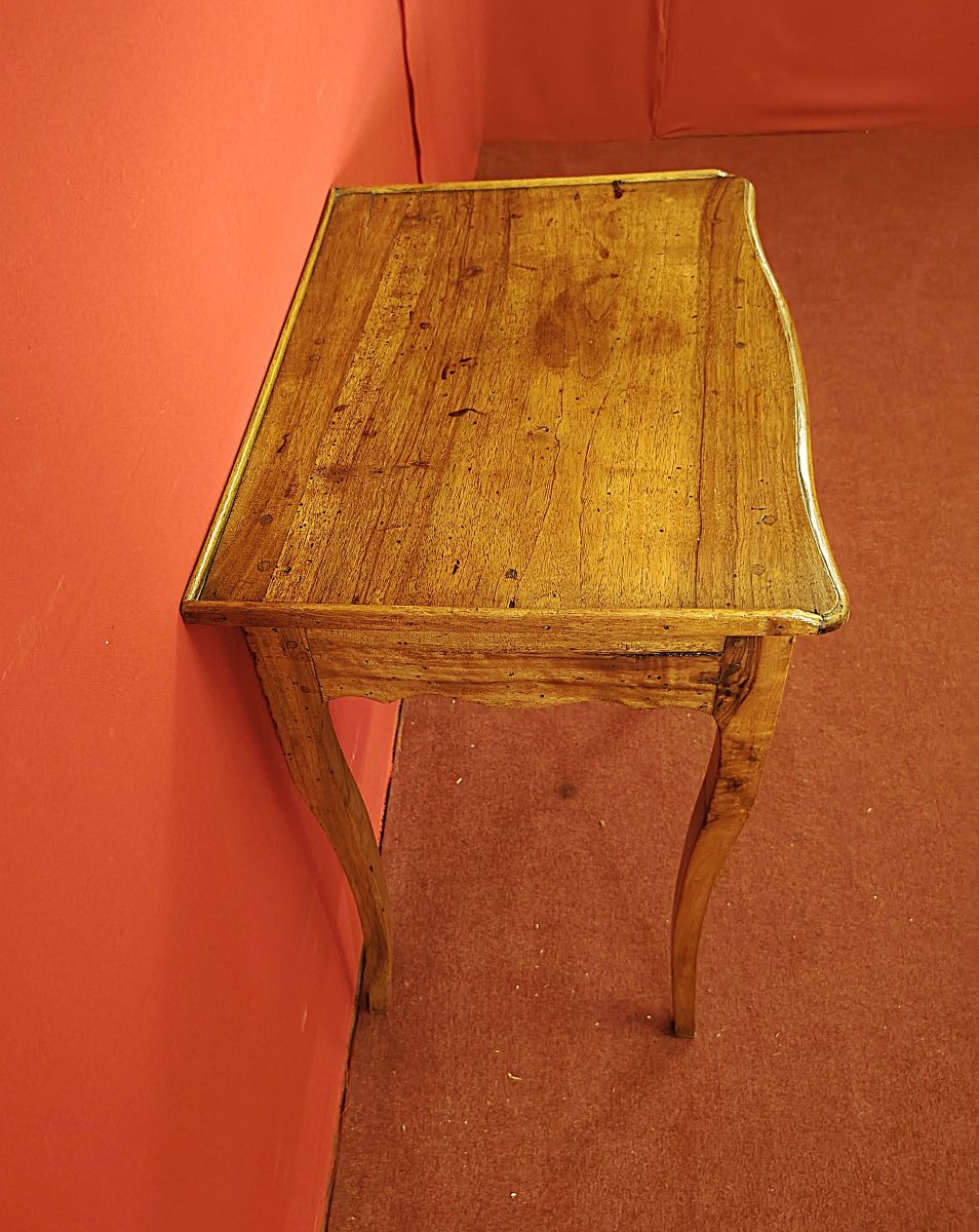 Walnut Writing Table With Drawer – Louis XV Style, 18th Century-photo-4