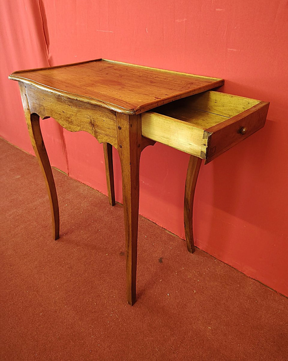 Walnut Writing Table With Drawer – Louis XV Style, 18th Century-photo-1
