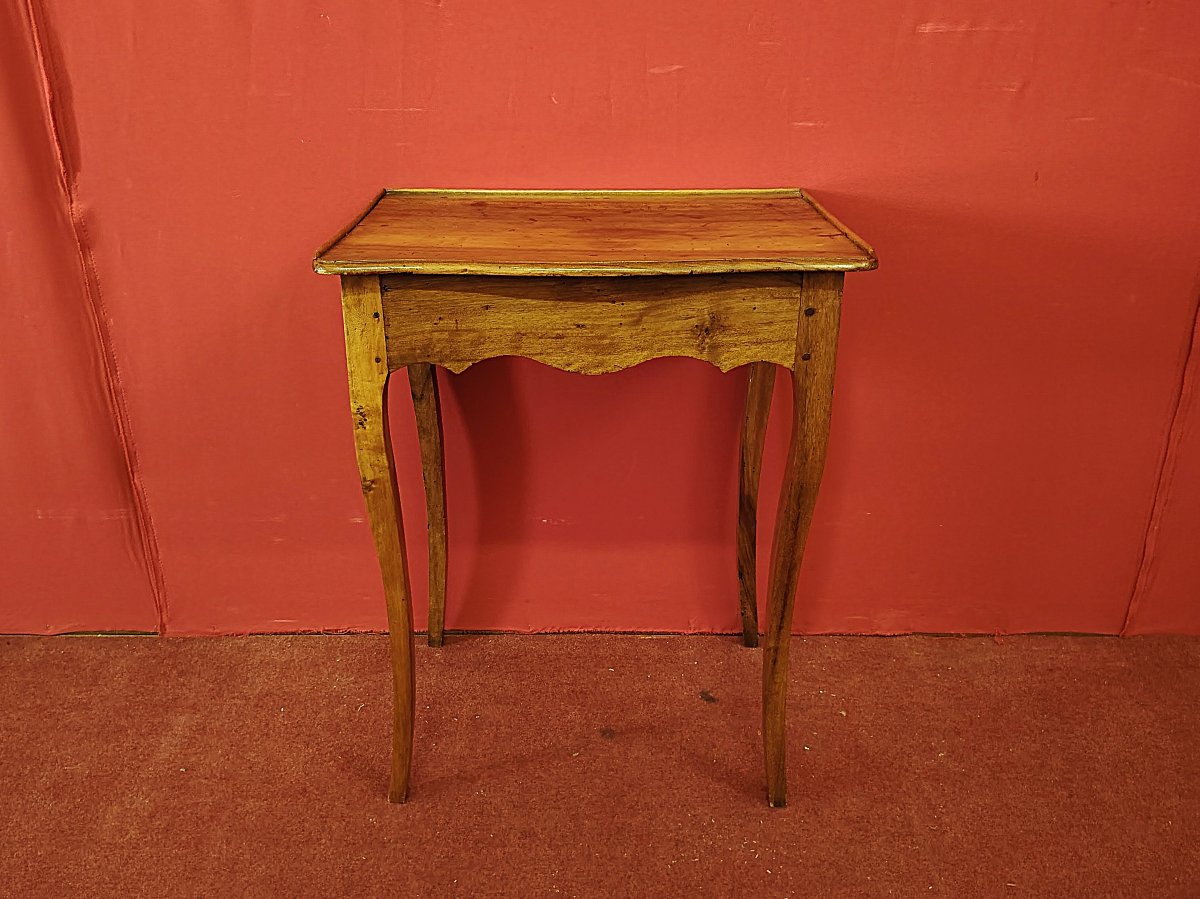 Walnut Writing Table With Drawer – Louis XV Style, 18th Century-photo-6