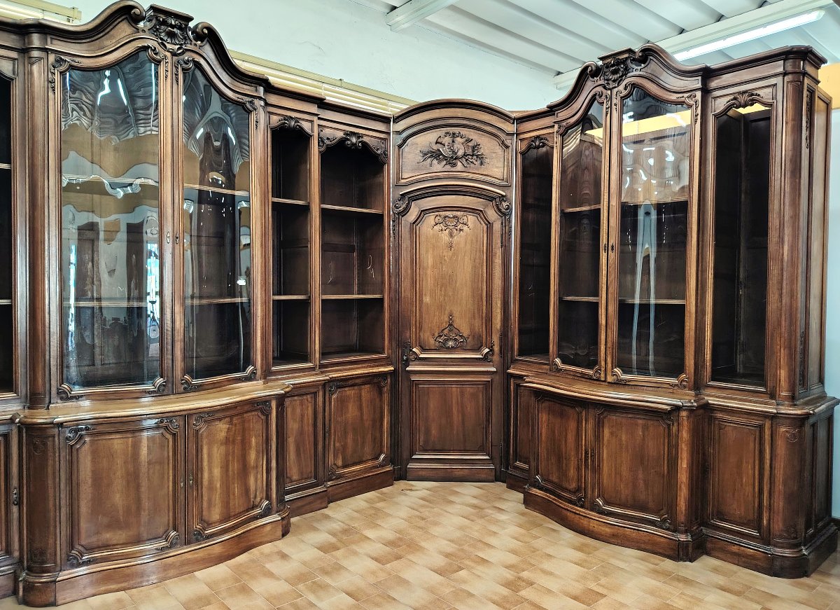 Bibliothèque Boiserie de château français (XIXe siècle)-photo-3