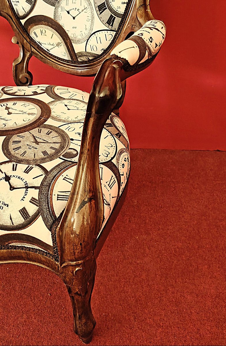 Pair Of Louis Philippe Medallion Armchairs In Rosewood-photo-3