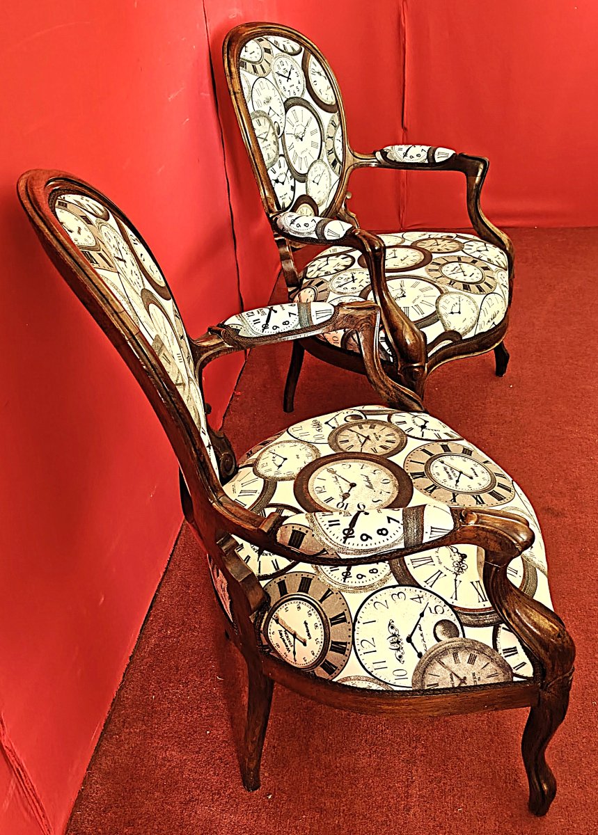 Pair Of Louis Philippe Medallion Armchairs In Rosewood-photo-4