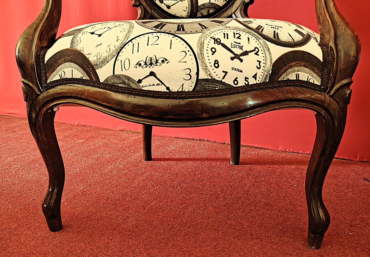 Pair Of Louis Philippe Medallion Armchairs In Rosewood-photo-2