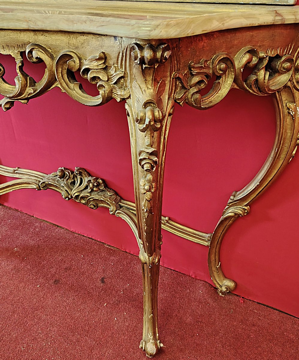 Louis XV Style Wall Console With Mirror – 20th Century-photo-2